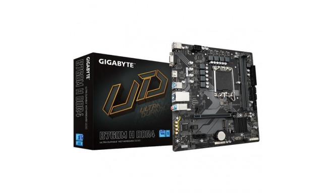 Gigabyte emaplaat B760M H DDR4 Supports Intel Core 14th Gen CPUs 6+1+1 Phases Digital VRM up 