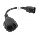 Lanberg CA-C14E-10CC-0018-BK power cable Black 0.18 m C14 coupler