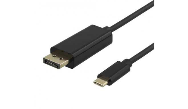 Deltaco USBC-DP100 video cable adapter 1 m USB Type-C DisplayPort Black