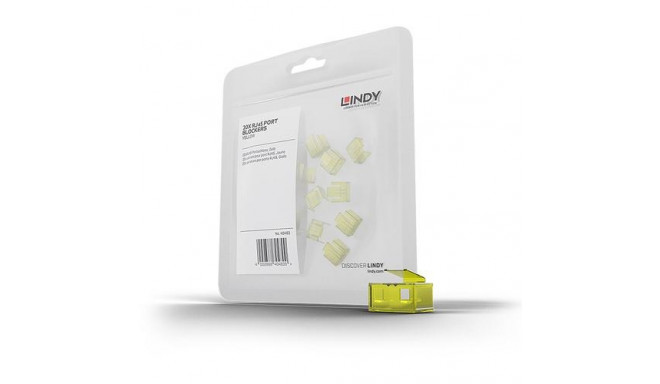 Lindy 20 x RJ-45 Port Blockers (without key) Yellow