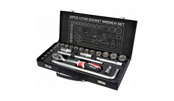 Tööriistakomplekt, 1/2" (25tk) YT-12671 YATO