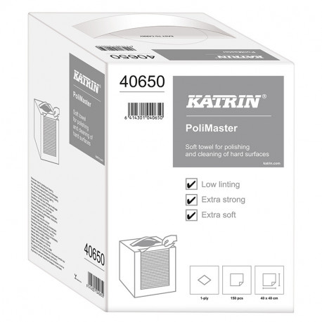 Paberrätik Katrin PoliMaster, 1-kihiline, 150lehte kastis(40x40cm), kangataoline materjal