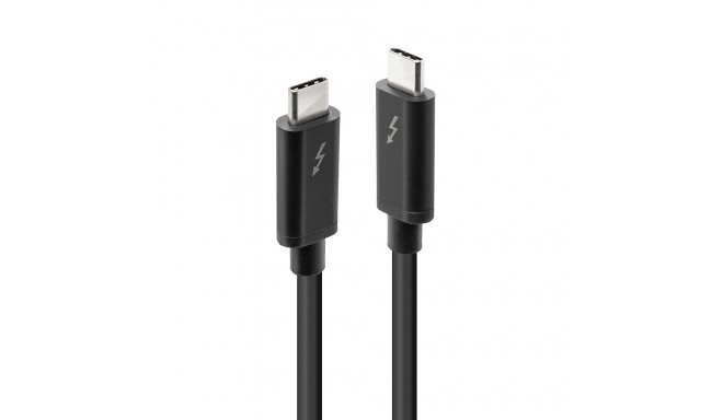 USB-kaabel USB-C USB-C 2.0m Lindy Thunderbolt3 Passive, must, Power Delivery kuni 60W, UHD 4K 4096x2