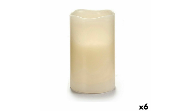 LED Candle Cream 7,5 x 12,5 x 7,5 cm (6 Units)