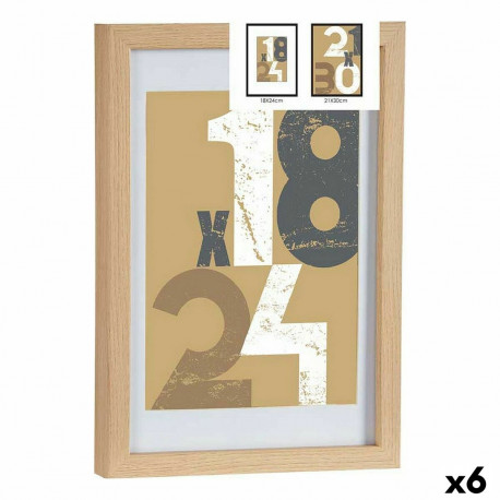 Fotoraam Gift Decor 668826-NATURAL 668826-NATURAL Naturaalne Klaas Puit MDF (6 Ühikut)