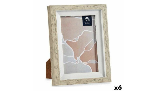 Photo frame 13,5 x 18,8 x 2 cm Crystal Beige White Plastic (6 Units)