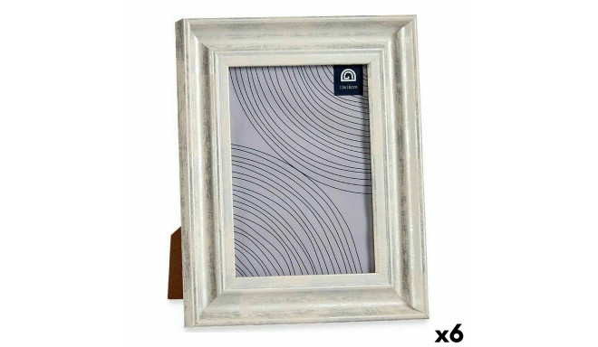 Photo frame 19 x 2 x 24 cm Crystal Silver Wood Brown Plastic (6 Units)