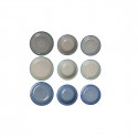 Lauanõud DKD Home Decor 26,5 x 26,5 x 3 cm Sinine Taevasinine Keraamika 18 Tükid, osad