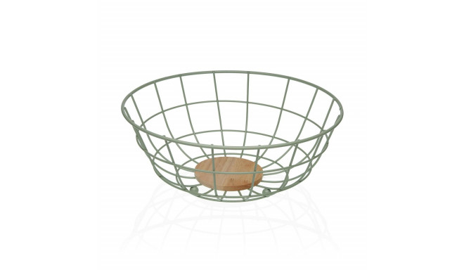 Puuviljakauss Versa Roheline 28 x 12 x 28 cm Puit Kummipuu Teras Raud