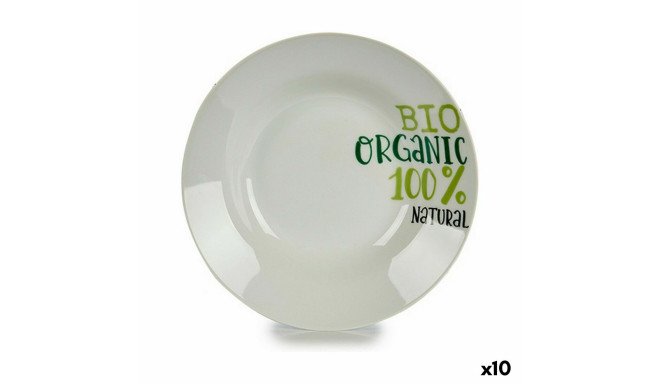 Dziļais šķīvis Organic Balts Zaļš Ø 20,6 cm Porcelāns (10 gb.)