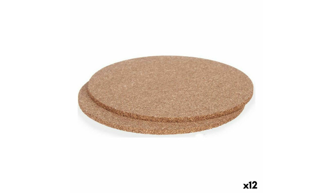 Galda paklājiņu komplekts Kinvara KT166139R Dabisks Korķis 18 x 0,5 x 18 cm Galda paliktnis (12 gb.)