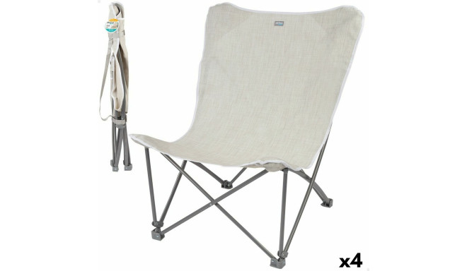 Foldable Camping Chair Aktive Beige 78 x 90 x 76 cm (4 Units)