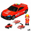 Vehicle Playset Speed & Go Light Sound Fireman 1:64 (4 Units)