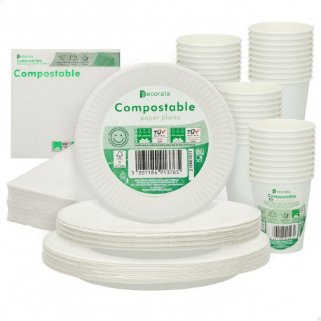 Dinnerware Set Procos White Paper 23 x 1,5 x 23 cm