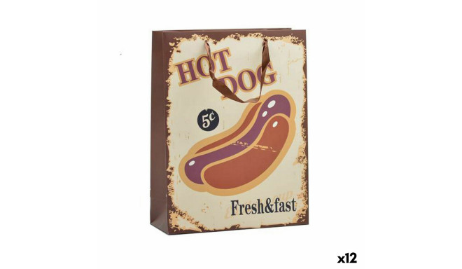 Бумажный пакет Hotdog & Coffee 10 x 33 x 25,5 cm (12 штук)