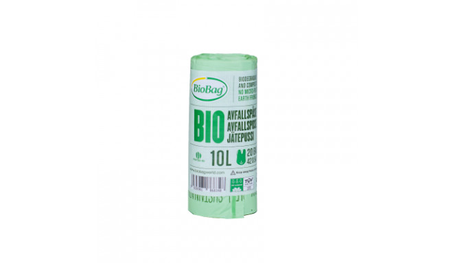 Prügikott komposteeritav / biolagunev 10l (42x54) 15 mic, 20tk/rullis, tähtpõhi, BioBag