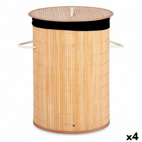 Laundry basket Kipit BA1315-436 BA1315-436 Black Natural Cotton Polyester Metal Bamboo Viscose MDF W