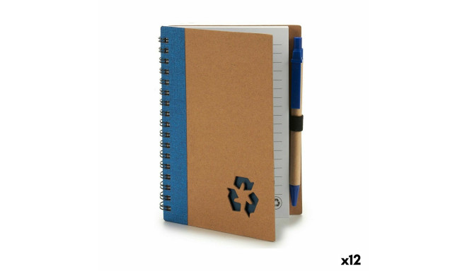 Spiral Notebook with Pen Recycled cardboard 1 x 16 x 12 cm (12 Units)