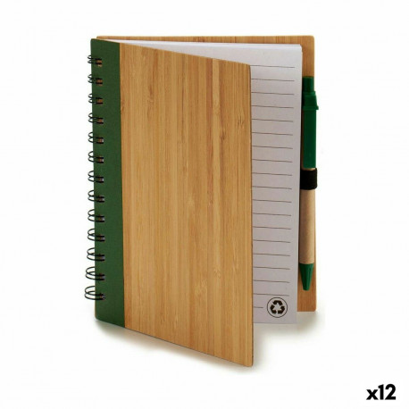 Spirālklade ar Pildspalvu Pincello 1711113 14 x 18 cm Bambuss (12 gb.)
