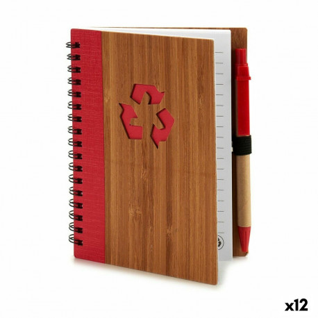 Spirālklade ar Pildspalvu Pincello AR1810137 1 x 16 x 12 cm Bambuss (12 gb.)