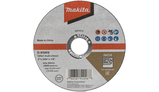 Makita D-65969 cutting disk 125x1,0mm INOX