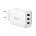 Wall Charger 17W 3xUSB 3.4A, White