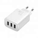 Wall Charger 17W 3xUSB 3.4A, White