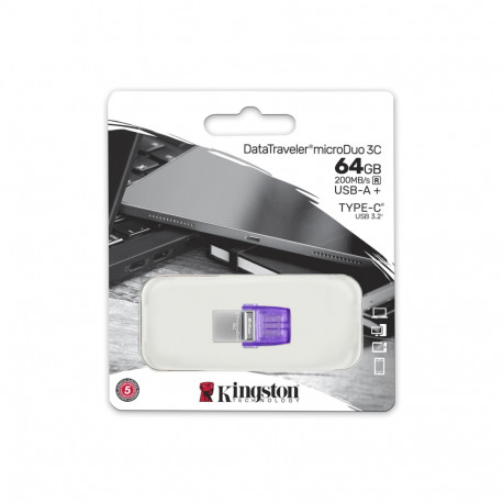Kingston pendrive 64GB USB 3.0 / USB 3.1 DT microDuo 3C + USB-C