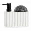 2-in-1 Soap Dispenser for the Kitchen Sink Andrea House CC71086 White Resin Scourer 16 x 5 x 15 cm 3