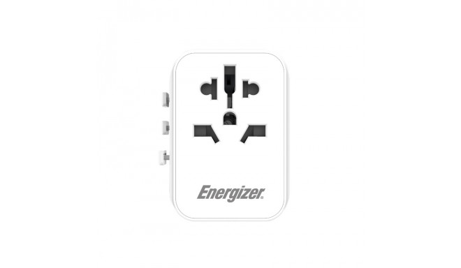 Energizer Ultimate – Ładowarka / Adapter podróżny EU / US / AU / UK + 2x USB-A & USB-C certyfikat MF