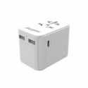 Energizer Ultimate - EU / US / AU / UK travel adapter + 2x USB-A & USB-C MFi certified (White)