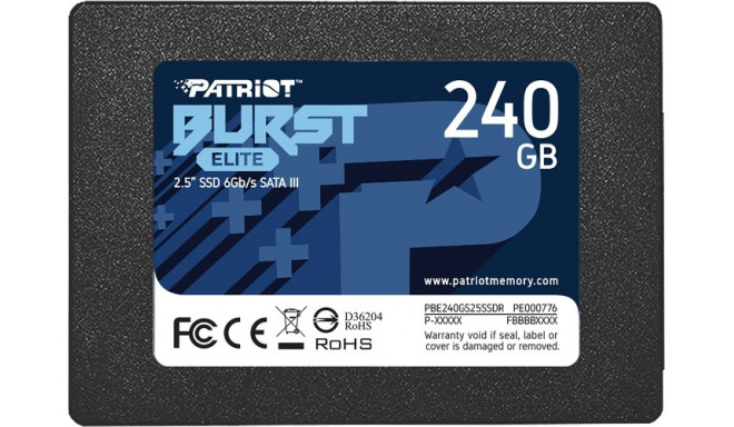 Patriot Burst Elite 240 GB, SSD (black, SATA 6 Gb / s, 2.5 ")