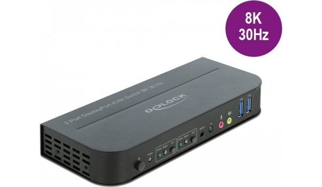 DeLOCK DisplayPort 1.4 KVM switch 8K 30 Hz with USB 3.2 Gen 1, KVM switch