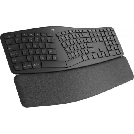 ERGO klaviatuur K860 DE-paigutus mustust tõrjuv materjal ühilduv Windowsi/Maciga, must