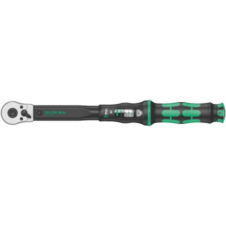 Drehmomentschlüssel mit Umschaltknarre Click-Torque B 2 (schwarz/grün, Abtrieb 3/8")