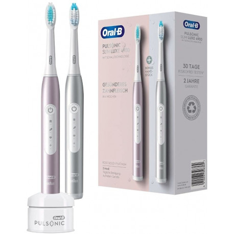 Braun Oral-B toothbrush Pulsonic Slim 4900 rose / - Luxe 4900 platinum / rose-gold with 2nd hands.
