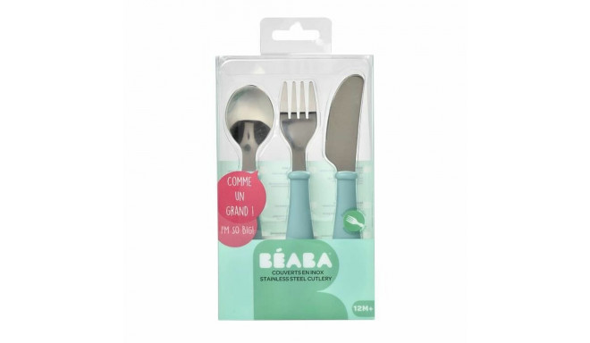 Pieces of Cutlery Béaba Blue Light Green Metal 3 Pieces