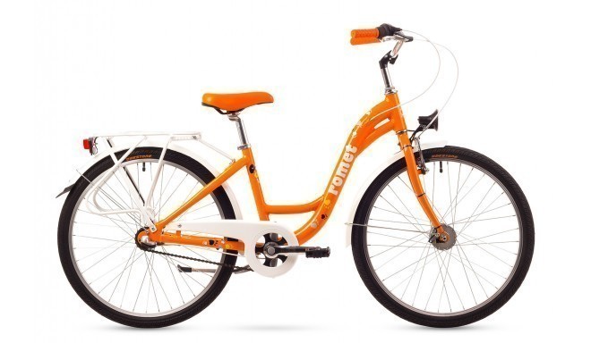 Linnajalgratas tüdrukutele 13 S ROMET PANDA 24" lux oranž