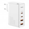 Wall Quick Charger GaN2 Pro 100W 2xUSB + 2xUSB-C QC4+ PD3.0 with USB-C Cable, White