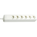 ECO-LINE EXT.SOCKET 6-WAY.WHITE.1.5M