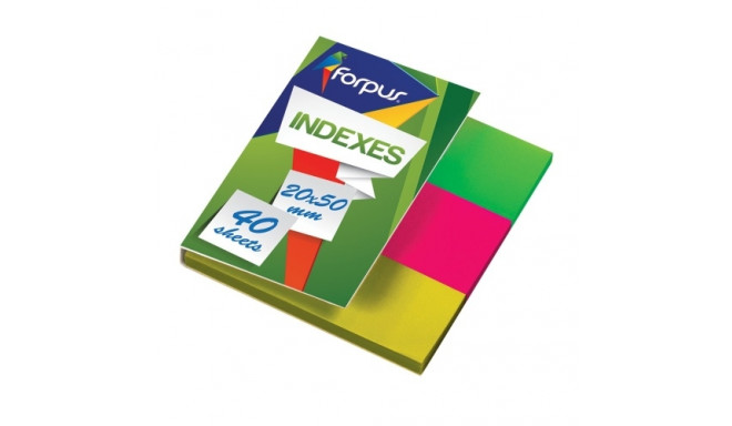 Indexes Forpus, 20x50mm, 3 colors x 40 sheets, plastic (3x40)