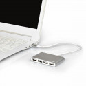 4-Port USB Hub Port Designs 900120 Silver White/Grey