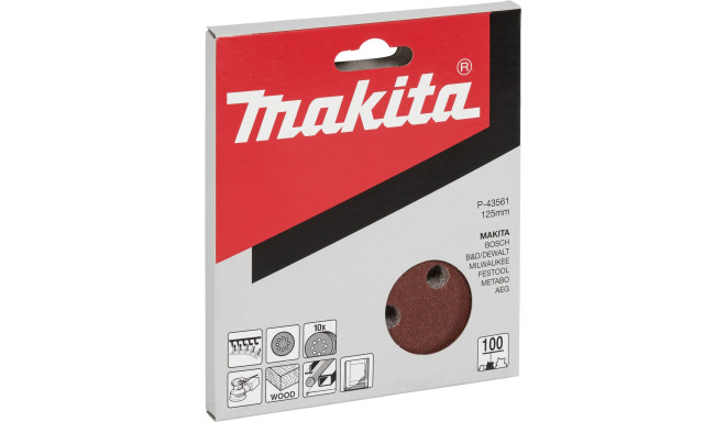 Makita P-43561 Sandpaper Velcro 125mm  100