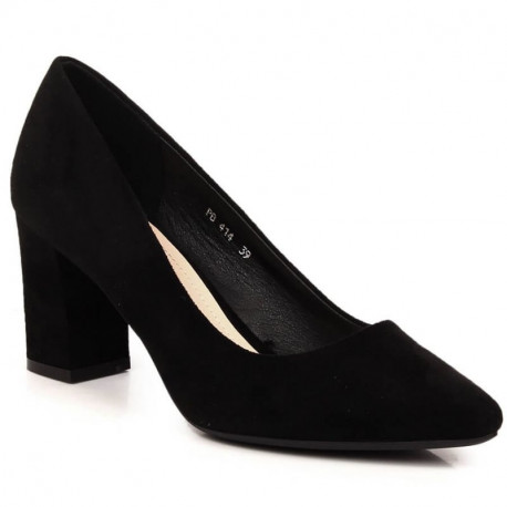Suede pumps on the post Sergio Leone W SK403A black (37)
