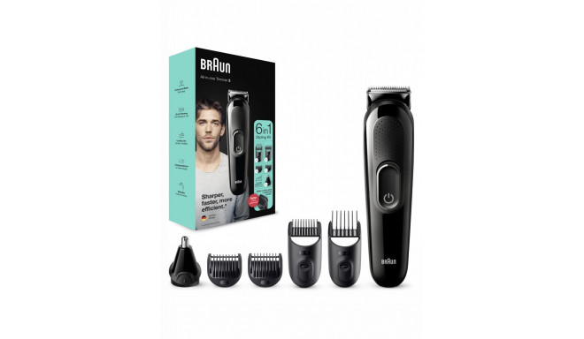 Braun All-in-one trimmer MGK3320 Cordless, Number of length steps 13, Black