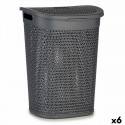 Veļas Grozs Antracīts Plastmasa 60 L 43,5 x 57,5 x 34 cm (6 gb.)