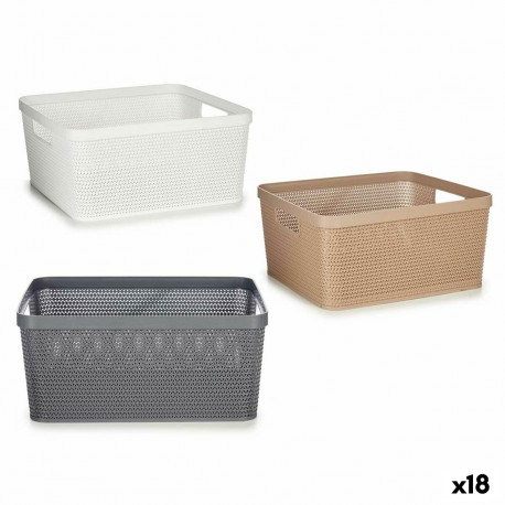 Multi-purpose basket Kipit 4730 4730 White Beige Grey Plastic 10 L (18 Units)
