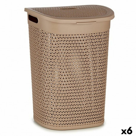 pesukorv Kipit 4790-4 Beež Plastmass 60 L 43,5 x 57,5 x 34 cm (6 Ühikut)
