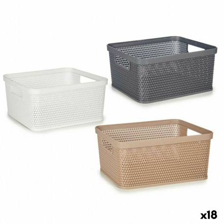 Multi-purpose basket Kipit 4710 4710 White Beige Grey Plastic 2,5 L (18 Units)