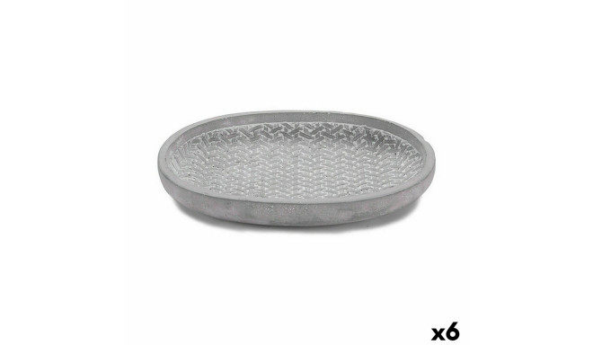 Flower Pot Dish With relief Grey 28 x 4 x 23 cm (6 Units)